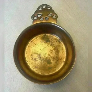 Antique Solid Brass Virgina Metalworks Porringer Bowl